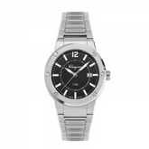 Ferragamo Men’s Swiss Made Quartz Silver Stainless Steel Black Dial 44mm Watch SFHY02925